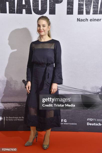 Sina Martens attends the premiere of 'Der Hauptmann' at Kino International on March 8, 2018 in Berlin, Germany.