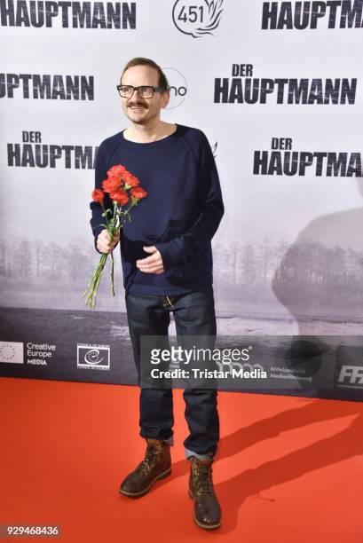 Milan Peschel attends the premiere of 'Der Hauptmann' at Kino International on March 8, 2018 in Berlin, Germany.