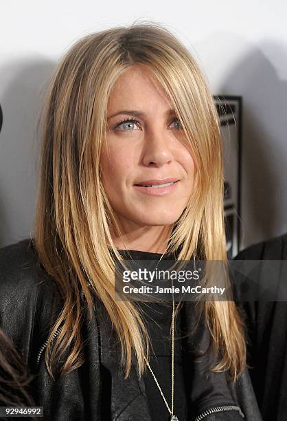 Actress Jennifer Aniston walks the red carpet at the 9th Annual 24 Hour Plays on Broadway After Party presented by MONTBLANC at The Opera Ballroom at...
