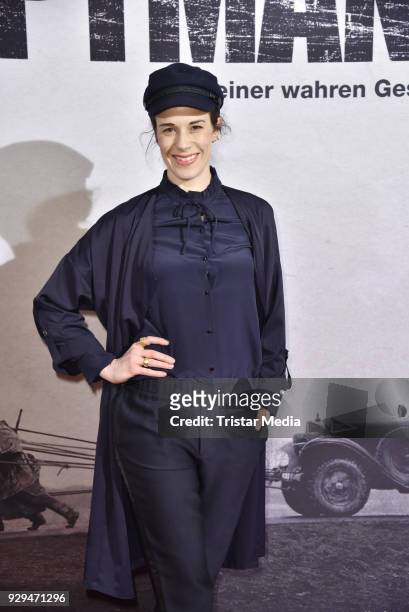 Anne Schaefer attends the premiere of 'Der Hauptmann' at Kino International on March 8, 2018 in Berlin, Germany.