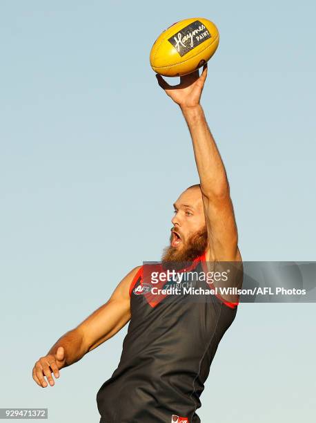 Max Gawn of the Demons in action during the AFL 2018 JLT Community Series match between the Melbourne Demons and the St Kilda Saints at Casey Fields...
