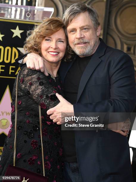 Marilou York and Mark Hamill Honored With Star On The Hollywood Walk Of Fame on March 8, 2018 in Hollywood, California.