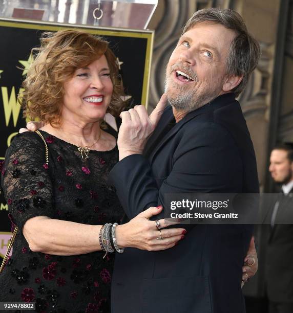 Marilou York and Mark Hamill Honored With Star On The Hollywood Walk Of Fame on March 8, 2018 in Hollywood, California.