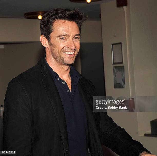 Hugh Jackman attends Bernadette Peters in concert for Broadway Barks at the Minskoff Theatre on November 9, 2009 in New York City.