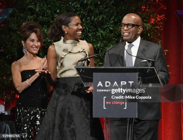 Susan Lucci, Deborah Roberts, and Al Roker speak durng the Adapt Leadership Awards Gala 2018 at Cipriani 42nd Street on March 8, 2018 in New York...