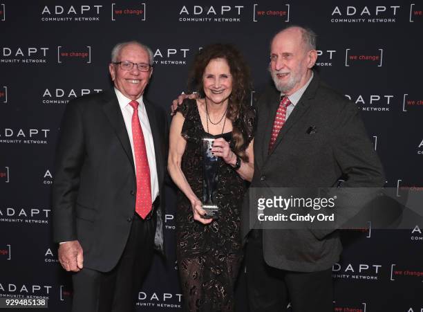 Marty Hausman, Helene Miller and Michael Hausman attend the Adapt Leadership Awards Gala 2018 at Cipriani 42nd Street on March 8, 2018 in New York...
