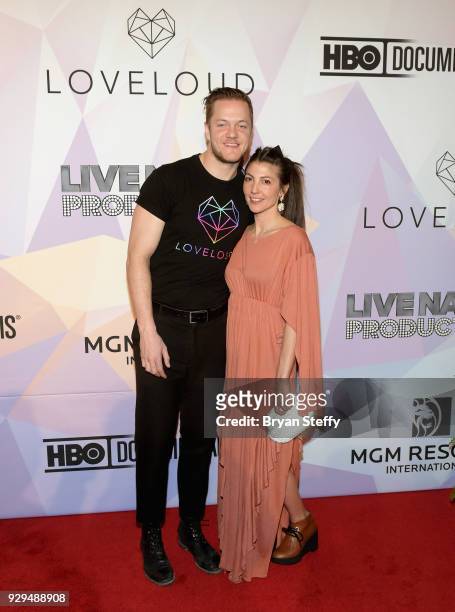 Executive Producer/Imagine Dragons frontman Dan Reynolds and his wife singer Aja Volkman attend the screening of the HBO Documentary film "BELIEVER"...