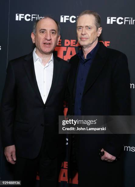 Armando Iannucci and Steve Buscemi attend "The Death Of Stalin" New York premiere at AMC Lincoln Square Theater on March 8, 2018 in New York City.