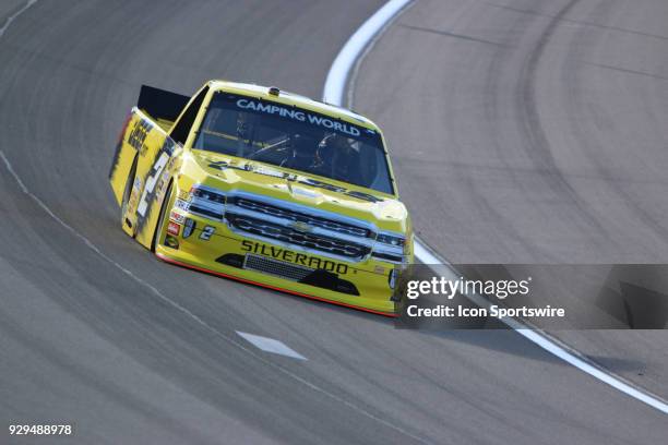 Cody Coughlin GMS Racing Chevrolet Silverado during practice for the Stratosphere 200 NASCAR Camping World Truck Series race on March 1 at Las Vegas...