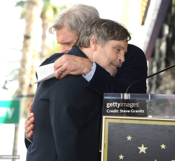 Harrison Ford and Mark Hamill Honored With Star On The Hollywood Walk Of Fame on March 8, 2018 in Hollywood, California.