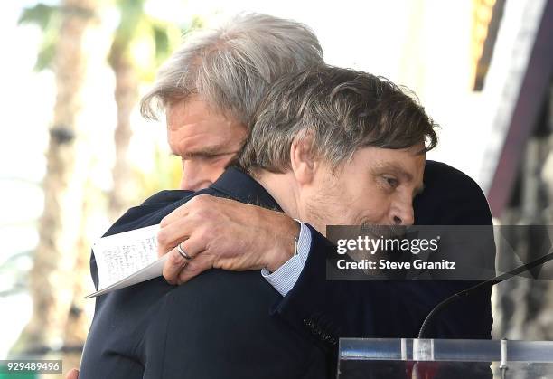 Harrison Ford and Mark Hamill Honored With Star On The Hollywood Walk Of Fame on March 8, 2018 in Hollywood, California.