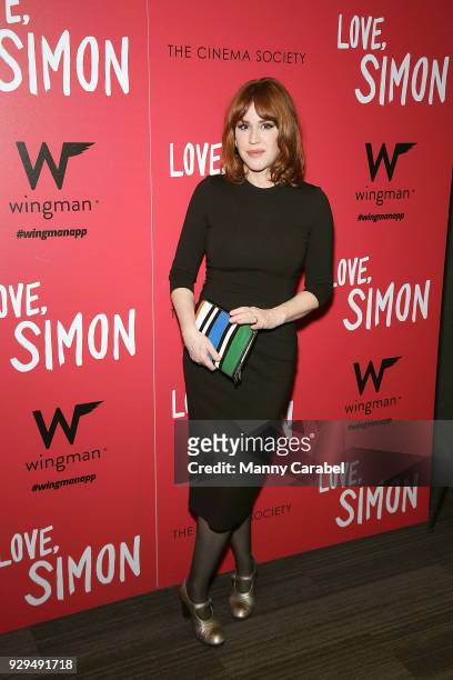 Molly Ringwald attends 20th Century Fox & Wingman host a NYC screening of "Love,Simon" at Landmark Theatre on March 8, 2018 in New York City.