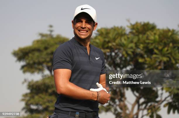 Adrien Saddier of France looks on during day two of the Hero Indian Open at Dlf Golf and Country Club on March 9, 2018 in New Delhi, India.