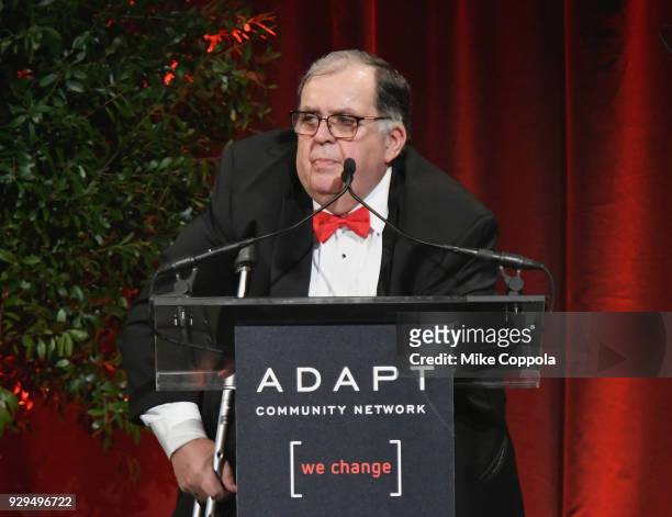 Of ADAPT Community Network, Edward R. Matthews speaks during the Adapt Leadership Awards Gala 2018 at Cipriani 42nd Street on March 8, 2018 in New...