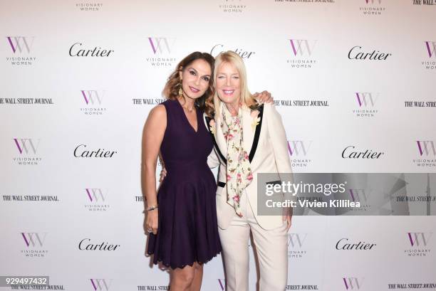 Angella Nazarian and Mayor of Beverly Hills Lili Bosse attend Visionary Women Honors Demi Moore in Celebration of International Women's Day on March...