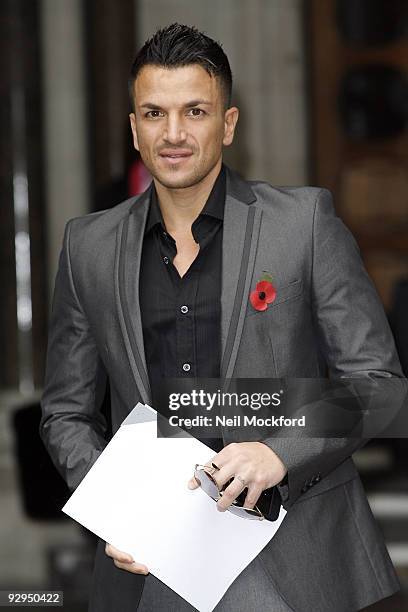 Peter Andre attends the Royal Courts Of Justice for his libel case against Now Magazine at Royal Courts of Justice, Strand on November 10, 2009 in...