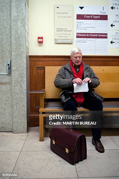 Andre Bamberski, father of Kalinka Bamberski, who died mysteriously in 1982, waits at Paris courthouse, on November 10 for the trial of Dieter...