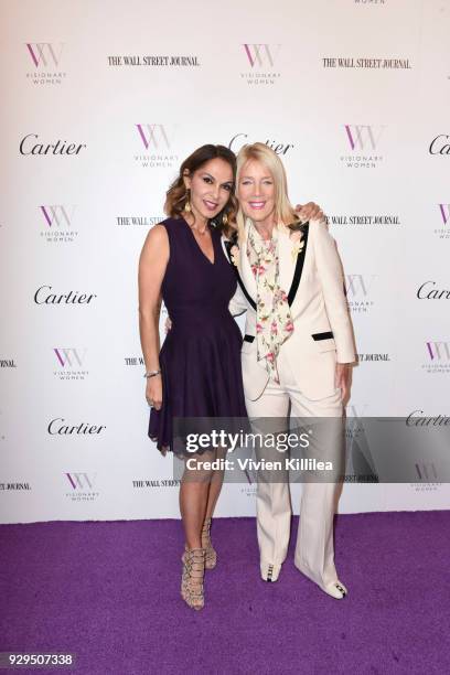 Angella Nazarian and Mayor of Beverly Hills Lili Bosse attend Visionary Women Honors Demi Moore in Celebration of International Women's Day on March...