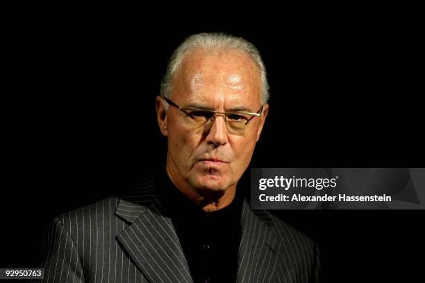 Franz Beckenbauer attends the presentation of the new German FIFA World Cup 2010 kit at the adidas Brand Center on November 10, 2009 in...