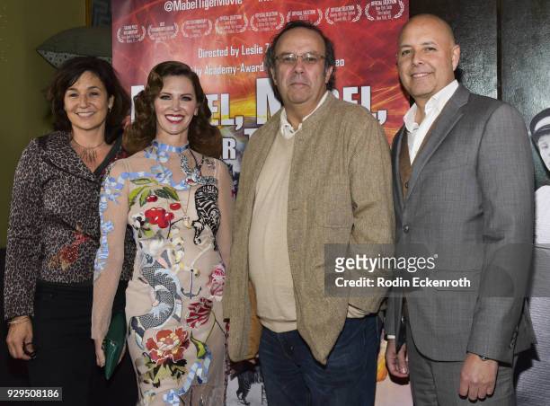 Beth Portello, director Leslie Zemeckis, and Rich Castro attend the screening of Cinema Libre Studios' "Mabel, Mabel, Tiger Trainer" at Laemmle Music...