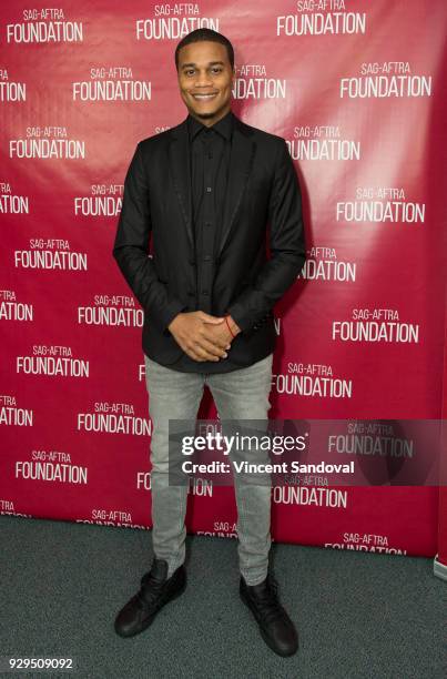 Actor Cory Hardrict attends SAG-AFTRA Foundation Conversations screening of "The Oath" at SAG-AFTRA Foundation Screening Room on March 8, 2018 in Los...