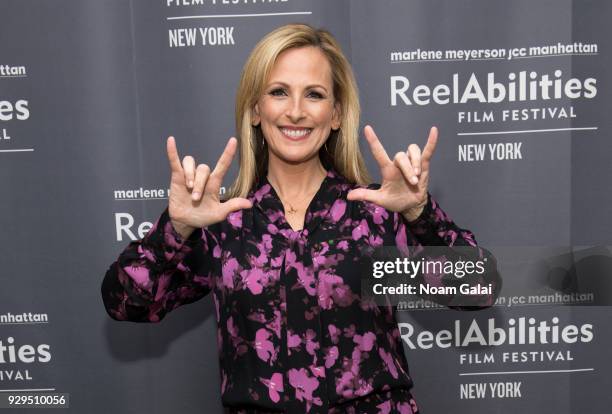 Actress Marlee Matlin attends the 10th annual ReelAbilities Film Festival opening night at JCC Manhattan on March 8, 2018 in New York City.