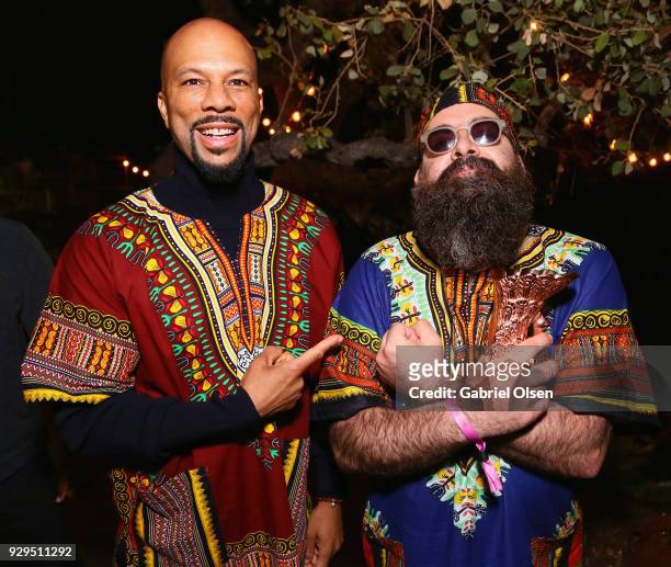 Common and Young Beardo attend The African Getdown Hosted by Common at the Private Residence of Jonas Tahlin, CEO Absolut Elyx on March 8, 2018 in...