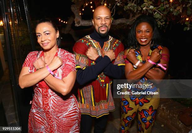 Deana J. Becker, Common and guest attend The African Getdown Hosted by Common at the Private Residence of Jonas Tahlin, CEO Absolut Elyx on March 8,...