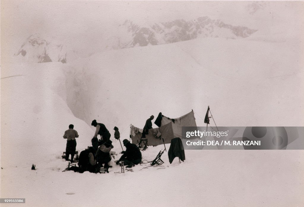 Camp on Mount Saint Elias glaciers