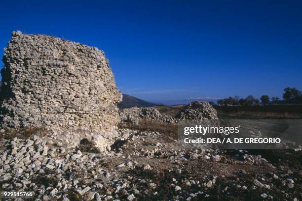 Ruins of Peltuinum, Prata d'Ansidonia, Abruzzo, Italy. Roman civilisation.