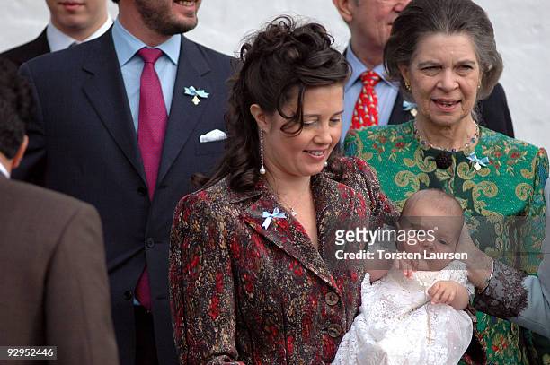 Princess Alexia, baby Carlos and Princess Irene of Greece
