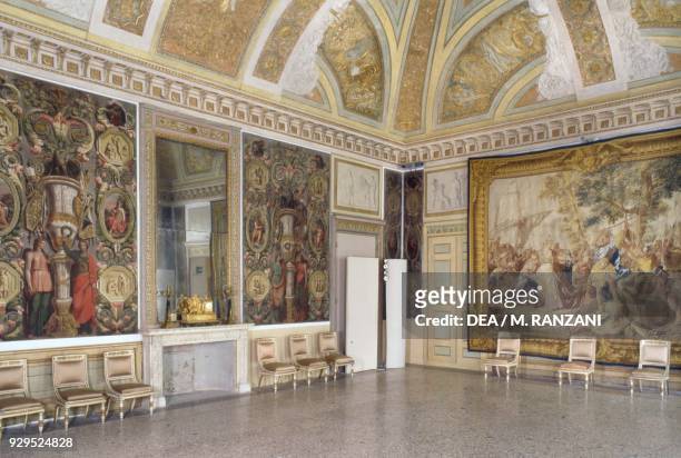 Sala degli Arazzi , designed by Giuseppe Piermarini , Palazzo Reale, Milan, Lombardy, Italy.