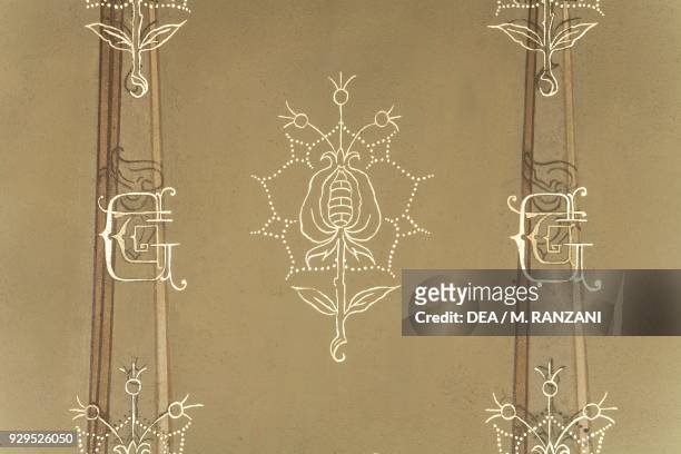 Decorative wall element in the Wedding hall, 1901-1902, by Mario Chiodo Grandi , Villa Ottolini Tosi, Busto Arsizio, Lombardy. Italy, 20th century.