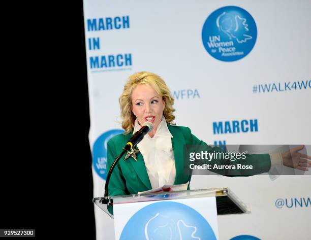 Princess Camilla of Bourbon Two Sicilies, Duchess of Castro Speaks at the UNWFPA Annual Awards Luncheon on March 8, 2018 in New York City.