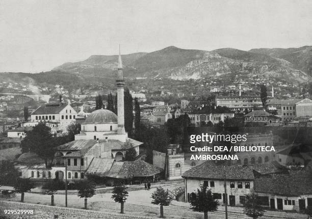 View of Sarajevo, Bosnia and Herzegovina, from L'Illustrazione Italiana, Year XLI, No 27, July 5, 1914.