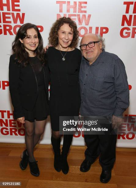 Lucy Devito, Rhea Perlman and Danny Devito attend The New Group presents the New York Premiere Opening Night of David Rabe's for "Good for Otto" on...