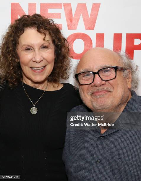 Rhea Perlman and Danny Devito attend The New Group presents the New York Premiere Opening Night of David Rabe's for "Good for Otto" on March 8, 2018...