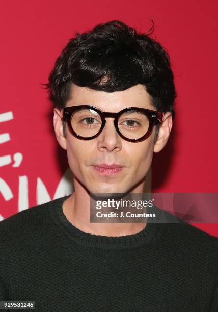 Actor Paul Iacono oses for a photo at the screening of "Love, Simon" hosted by 20th Century Fox & Wingman at The Landmark at 57 West on March 8, 2018...