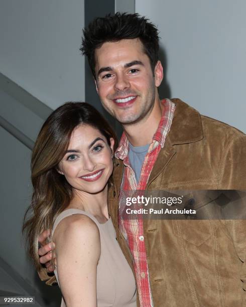 Actors Brooke Lyons and Jayson Blair attend the screening for the CW's 'Life Sentence' at The Downtown Independent on March 7, 2018 in Los Angeles,...