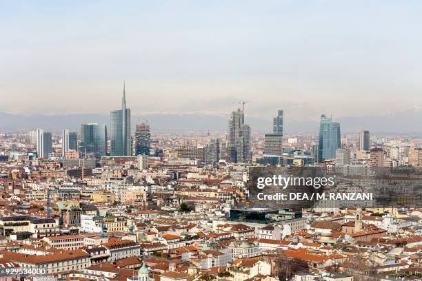 Milanese skyscrapers, Lombardy, Italy.