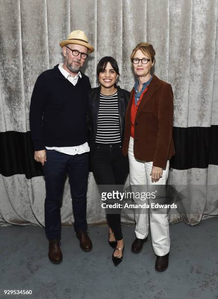 Director Jonathan Dayton, actress Natalie Morales and director Valerie Faris attend The Wiltern's Women's Day Celebration screening and panel for...