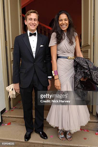 Blaise Guerrand-Hermes and Salone Lodha attend the Royal Rajasthan charity Gala on November 9, 2009 in London, England.