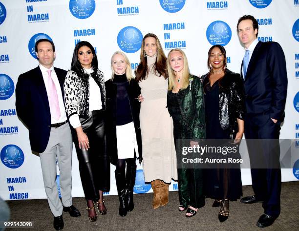 Michal Pierce, Rachel Roy, Linda Wells, Stephanie Winston Wolkoff, Barbara Winston, Mary Brown and Randall Batinkoff Pose at the UNWFPA Annual Awards...