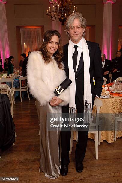 Jeanne Marine and Sir Bob Geldof attend the Royal Rajasthan charity Gala on November 9, 2009 in London, England.