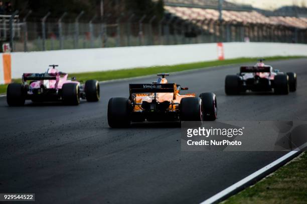 Drivers testing the traffic light and starts during day three of F1 Winter Testing at Circuit de Catalunya on March 8, 2018 in Montmelo, Spain.