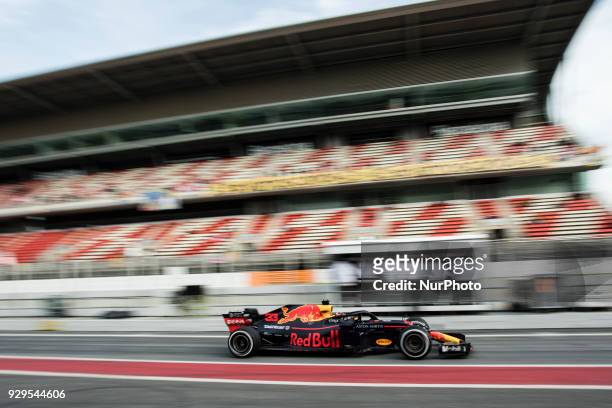 Max Verstappen Max from Netherlands Aston Martin Red Bull Tag Heuer RB14 day three of F1 Winter Testing at Circuit de Catalunya on March 8, 2018 in...