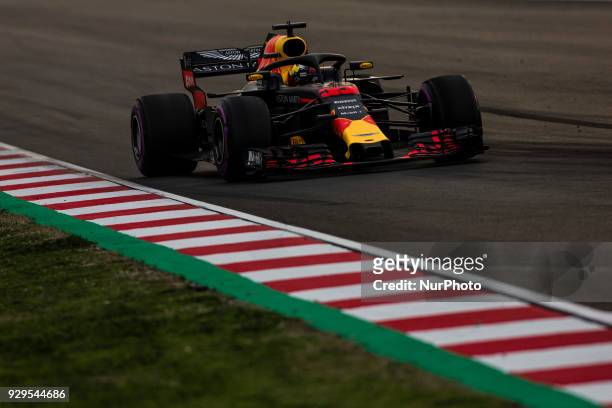 Max Verstappen Max from Netherlands Aston Martin Red Bull Tag Heuer RB14 day three of F1 Winter Testing at Circuit de Catalunya on March 8, 2018 in...