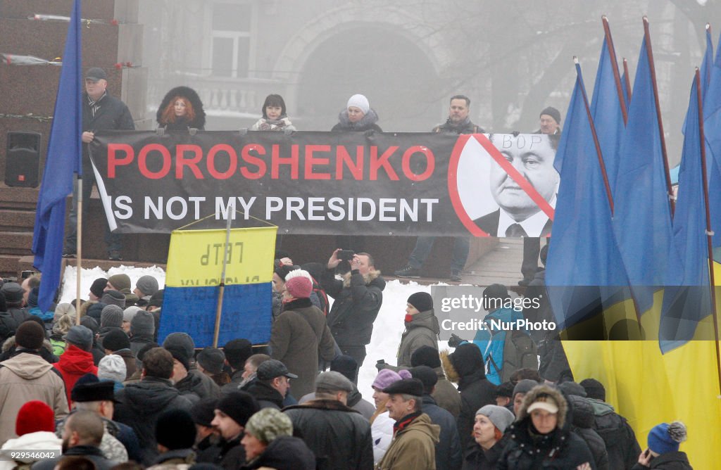 Supporters of ex Georgian President Mikheil Saakashvili Protest In Kiev