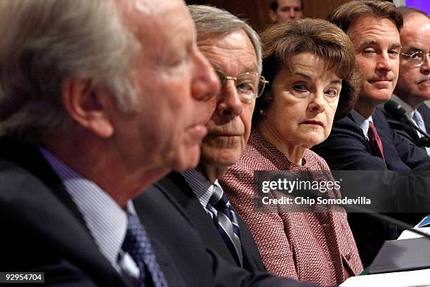 Sen. Joe Lieberman , Sen. George Voinovich , Sen. Dianne Feinstein , Sen. Evan Bayh and Rep. Jim Cooper testify before the Senate Budget Committee on...