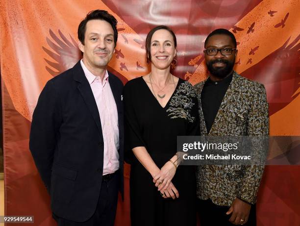 Director Richard Robbins, Girl Rising Chief Creative Officer Martha Adams, and David Oyelowo attend David Oyelowo and Andra Day are announced as Girl...